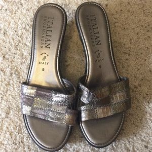 Italian Sandals with small wedge heel